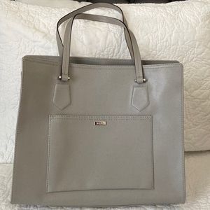 Large Grey Ralph Lauren RLL Faux
Saffiano Leather Purse - NWOT